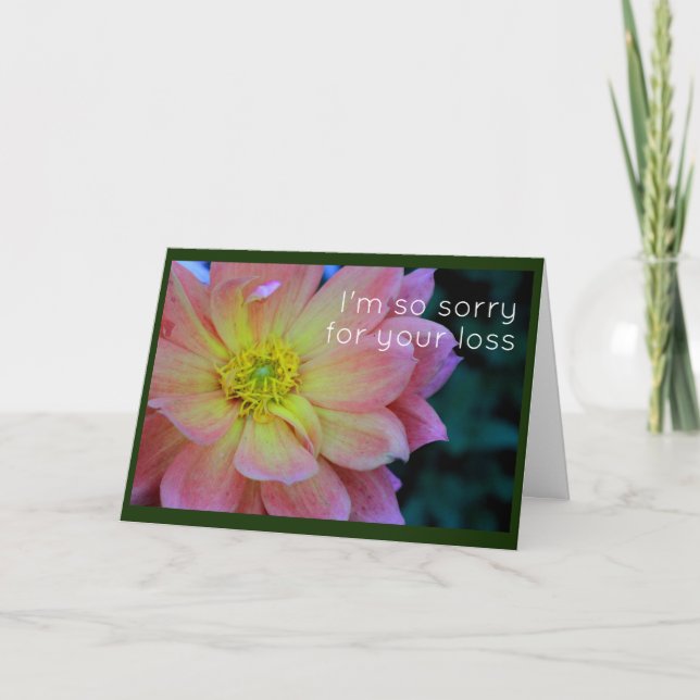 Rosa Peony Sympathy Kort (Framsida)