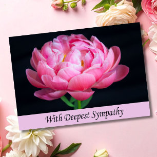 Rosa Peony Sympati Kondoleans Kort