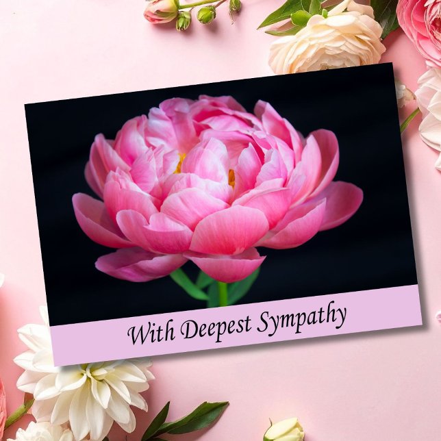 Rosa Peony Sympati Kondoleans Kort (Skapare uppladdad)