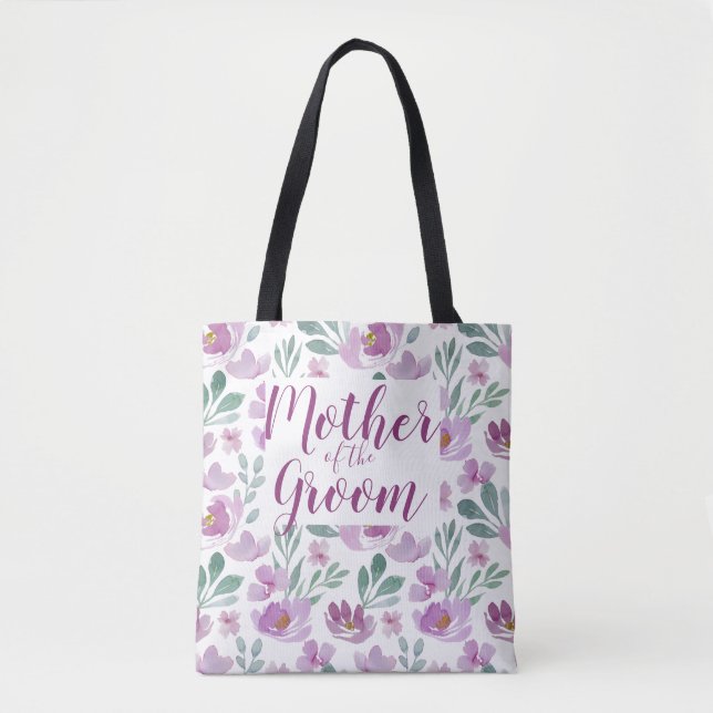 Rosa Peony vattenfärg blomster heltäckande mönster Tygkasse (Framsida)