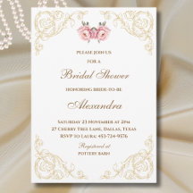 Rosa Peony Vintage Blommig Bröllopsdusch