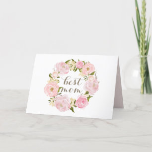 Rosa Peony WAN Best Mamma Lycklig Mors dag Helgkort