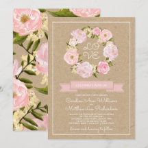  Rosa Peony WAN Kraft Papprare Bröllop