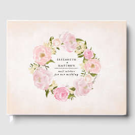  Rosa Peony Watercolor Bröllop Gästböcker