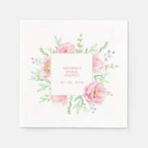 Rosa Peony Watercolor Möhippa Napkins