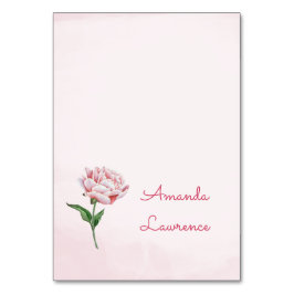 Rosa Peony Watercolor Personlig Place Cards Bordsnummer