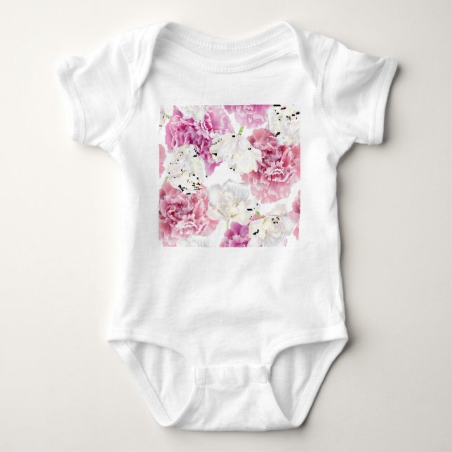 Rosa Peony White Tulip Vintage T Shirt (Framsida)