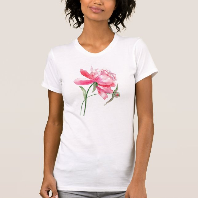 Rosa Peony Women's Bra Jersey T-Shirt (Framsida)