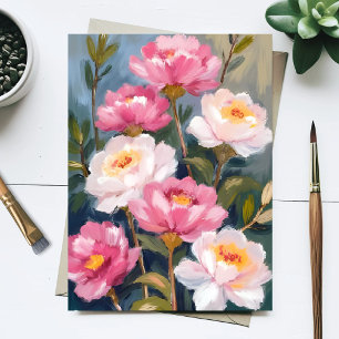 Rosa Peonys Blombukett Vykort