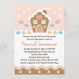 ROSA PEPPARKAKAHUSBABY SHOWER INBJUDNINGAR