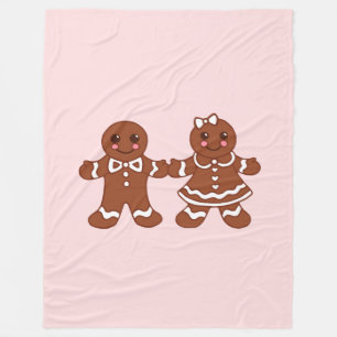 Rosa pepparkaks pojke & flicka filt 
