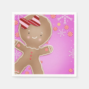 Rosa Pepparmint Gingerbreadkakao Julfest Pappersservett