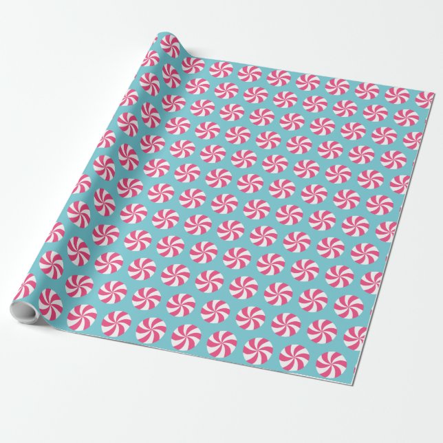 Rosa Pepparmynta Presentpapper (Utrullad)