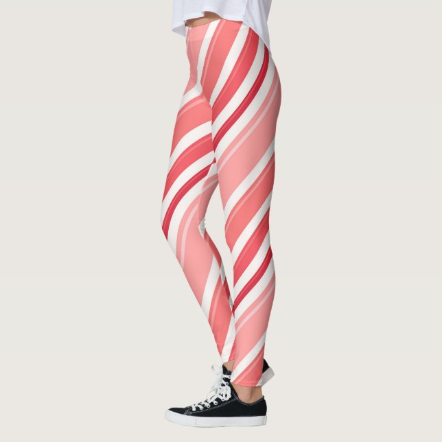 Rosa Peppermynt Candy Rand Leggings (Vänster)