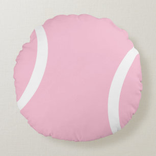 Rosa perfekt för tennisboll~ rund kudde