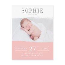  rosa - perfekt foto - födelsemeddelande