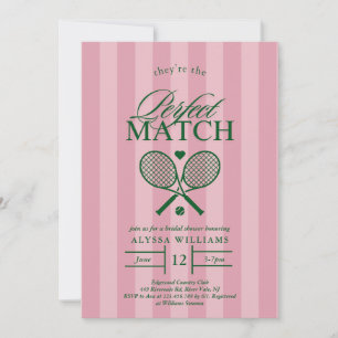 Rosa Perfekt Match Tennis Inbjudningskort för möhi