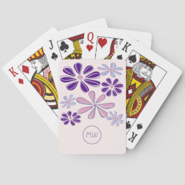Rosa Periwinkle Indigo Flower Doodle Your Initiale Casinokort