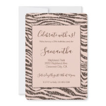 Rosa Persika Choklad Brun Zebratryck Glitter