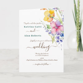 Rosa persika gula blommar gula vikbar inbjudan