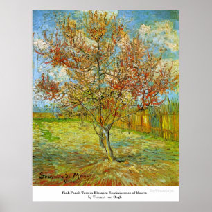 Rosa persikaträd i blommar av Vincent Van Gogh Poster
