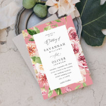 Rosa & persiko-Blommigt & Greenery Bröllop - Rosa