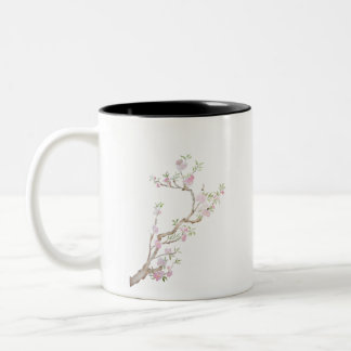 rosa persikoblommor Två-Tonad mugg