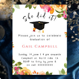 Rosa & persikoton vattenfärg blommotiv foto inbjudningar