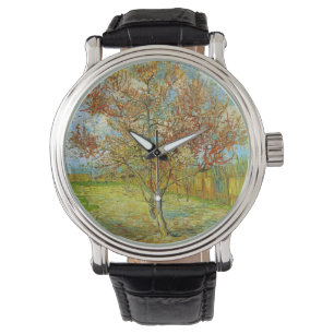 Rosa persikoträd i blom by Vincent van Gogh Armbandsur