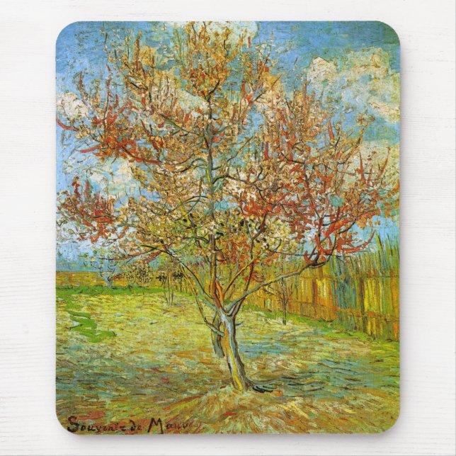 Rosa persikoträd i blom by Vincent van Gogh Musmatta (Framsidan)