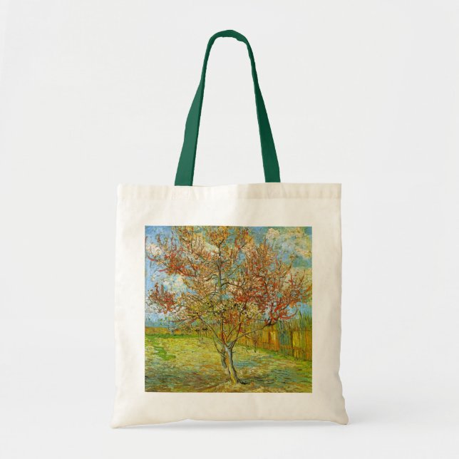 Rosa persikoträd i blom by Vincent van Gogh Tygkasse (Framsidan)