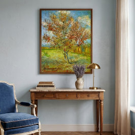 Rosa persikoträd i blomning av Vincent van Gogh Poster