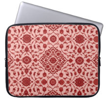 Rosa persisk blomstermönstrad laptopsleeve