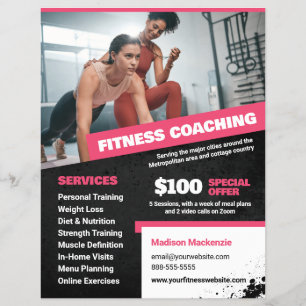 Rosa Personal Trainer and Fitness Tränar Flyer