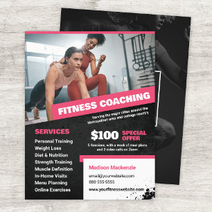 Rosa Personal Trainer and Fitness Tränar Flyer