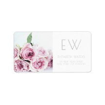ROSA PERSONER ADRESSETIKETTER FÖR FLORAL FOTOGRAFI
