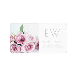 ROSA PERSONER ADRESSETIKETTER FÖR FLORAL FOTOGRAFI