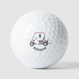 Rosa Personlig Anpassningsbar Golf Cart Monogram