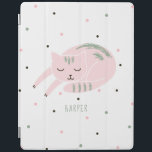Rosa Personlig av sömnkatt iPad Skydd<br><div class="desc">En söt iPad smart täcke med en sovande rosa katt och en pastellpolka punkt mönster. Om du vill ha en mer avancerad anpassning av den här designen klickar du på Anpassa ytterligare för att ändra teckensnitt,  storlekare och färg.  Matchande objekt är också tillgängliga.</div>