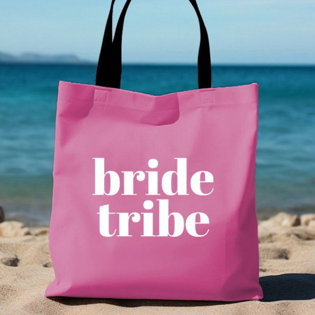 Rosa Personlig Bachelorette Bride Tribe Tote Tygkasse (Skapare uppladdad)