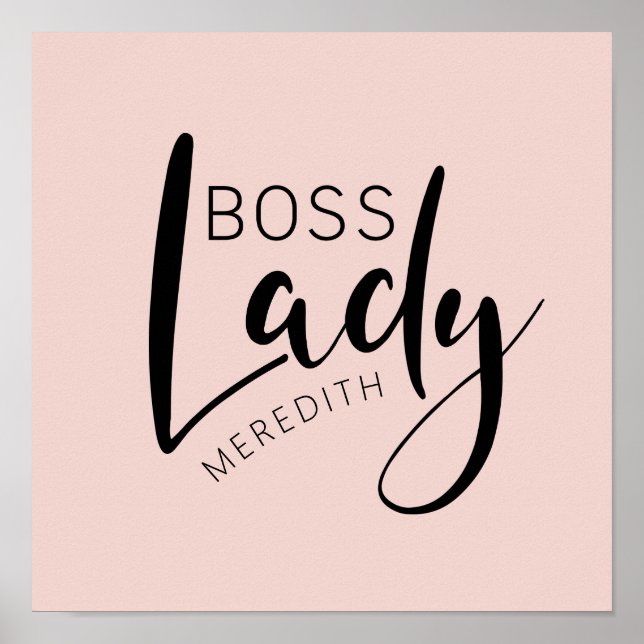 Rosa Personlig Chef Dam Logotyp Poster (Framsidan)