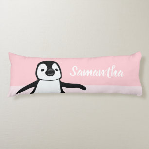 Rosa Personlig Cute Penguin Illustration Kroppskudde