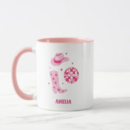 Rosa Personlig Disco Cowgirl Coffee Mugg