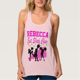 ROSA PERSONLIG EAT, TANKTOP AV SLEEP CHEER LINNE MED RACERBACK 