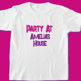 Rosa Personlig Födelsedagsfest T Shirt