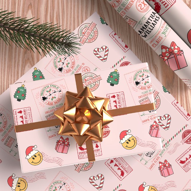 Rosa Personlig Kute Baby Kids Presentpapper (Skapare uppladdad)