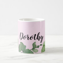 Rosa Personlig mugg, Whimsical Romantic Kaffemugg