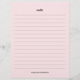 Rosa Personlig Namn Notes Pappra Lakan Brevhuvud