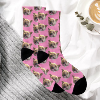 Rosa Personlig Pet-fotoinnehavarminne Strumpor
