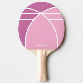 Rosa personlig pingisracket med namn